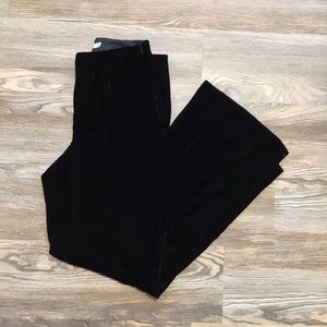 Hanna & Gracie Black Velour High Rise Side Zip Trouser Pants 4